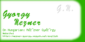 gyorgy mezner business card